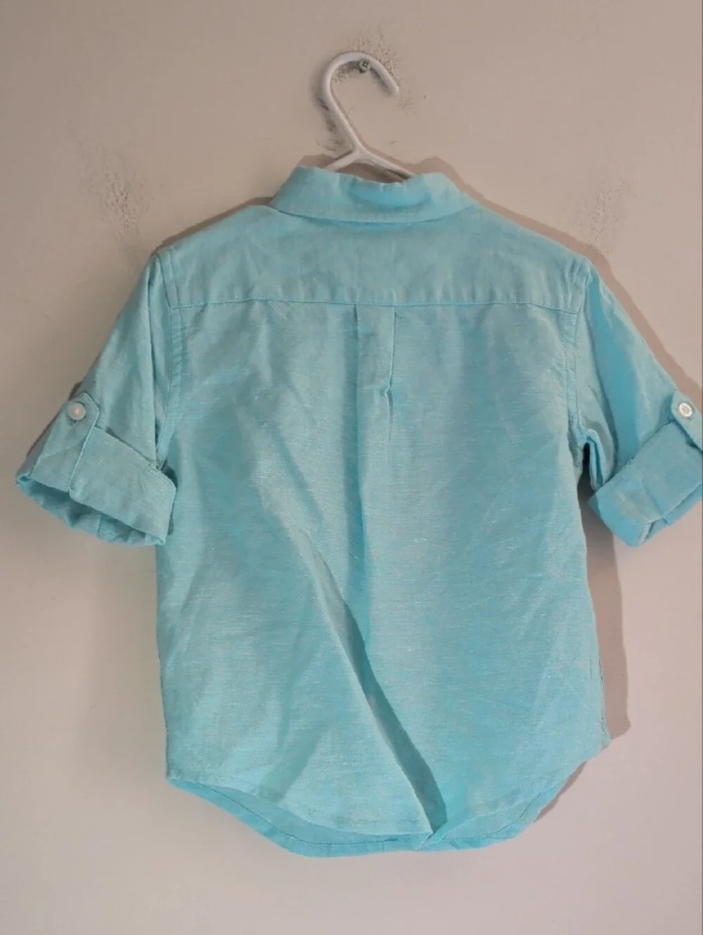 Janie and Jack Teal-Blue Short Sleeve Button-Up Shirt